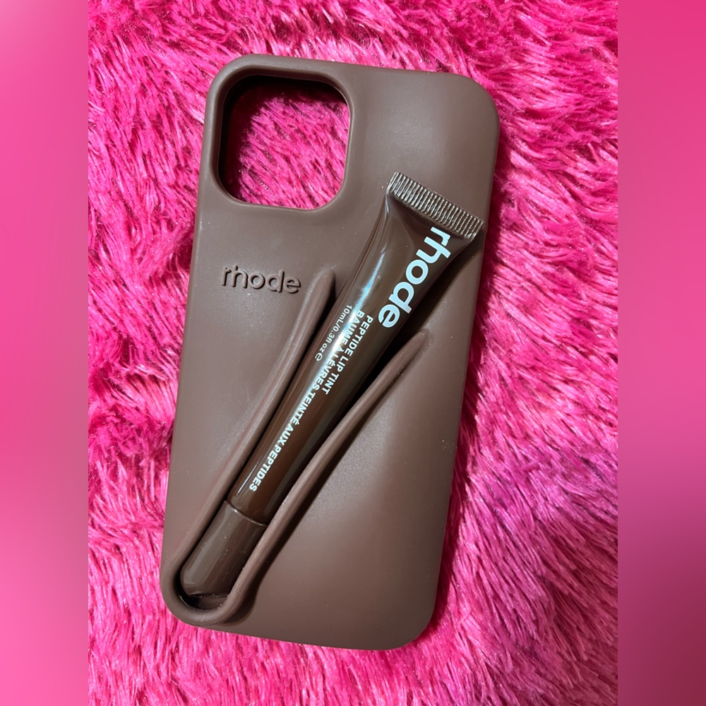 RHODE Brown Phone Case with Lip Product Holder